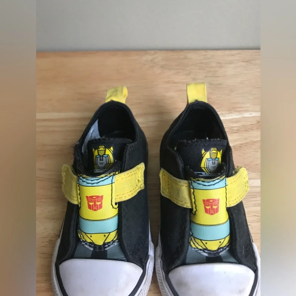 Transformers X Converse Black Yellow Velcro Sneakers Size: US Toddler 5 EUR 21